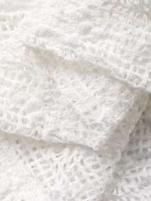 FRIFUL 女士宽松圆领蕾丝纯色衬衫 - 米色 - 查看 8