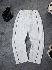 STEELVANCE Men's Casual Printed Sports Pants Sweat Pants - White - View 2