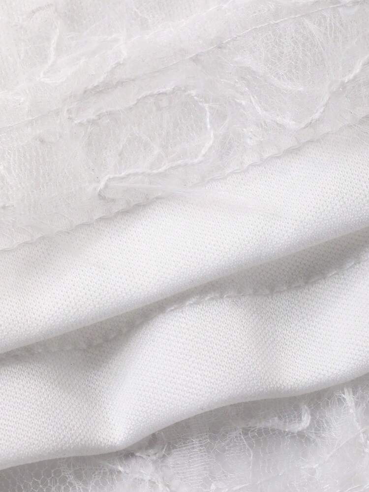 Women's Solid Color Textured Jacquard Loose V-Neck Flare Sleeve Elegant Blouse, Spring/Autumn