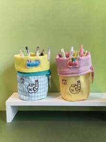 Joivida 1 chiếc hộp đựng bút kiểu Nhật tối giản, dung tích lớn, dạng gập dọc, dễ thương dành cho nữ sinh trung học, đồ dùng học tập cho năm học mới, quà tặng đồ dùng học tập sáng tạo, được ưa chuộng. - Nhiều màu - Xem 1