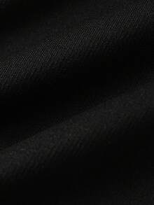 Manfinity Hypemode Camiseta de manga corta casual de cuello redondo con gráfico de letras y flores para hombres - Negro - Ver 5