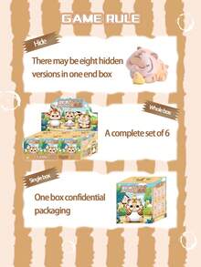 POKOJA LAND POKOJA LAND 1/6PCS New Design Clumsy Tiger Blind Box Resin Craft Desk Ornament Cute Animal Collectible Figure For Home Office Decor Festival Gift Idea