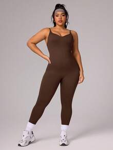 Rhythm Era Seamless High Elasticity Ribbed Plus Size Women Yoga Fitness Sports Waist Cincher Jumpsuit