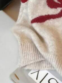 Franclia 2024 Autumn/Winter New Loose Fit Bowknot Colorblock Sleeveless Polo Neck Sweater Vest, Soft & Cozy Knitted Top - Multicolor - View 5