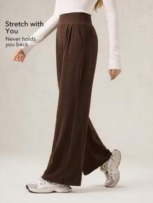 OutZeal Women Soft Fleece Light Warmth High Waistband Straight Leg Sports Pants Winter Fall Daily Casual - Brown - View 4