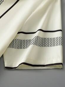 Manfinity RSRT Men's Striped Short Sleeve Single-Breasted Shirt And Pants Casual Suit Spring To Summer - Black - View 4