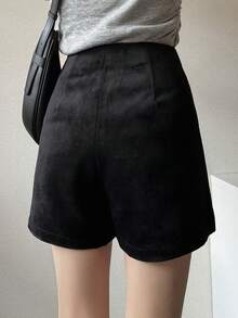 FRIFUL Women's Grey Shorts Skirt, Commuter Style, Spring/Summer - Black - View 7