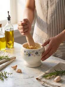 Cirelle 极简陶瓷研磨器 - 多功能蒜蓉压榨器和香料研磨器，木棍造型研杵，厨房必备 - 彩色 - 查看 4