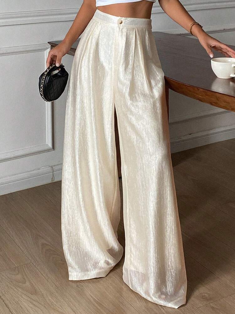 Women's Loose Wide Leg Pants, Elegant Vacation Wear, Spring/Autumn