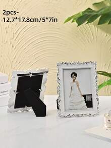 1/2-PCS Carved Plastic Photo Frame; Picture Random - Multicolor - View 2