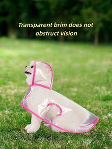 1件白色宠物雨衣，防水防风，透明款，小号防水防风，大号 - 粉色 - 查看 4