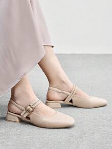 CUCCOO BIZCHIC 女士经典黑色平底休闲通勤鞋，圣诞节必备 - 中杏 - 查看 4