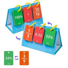Nuevas tarjetas educativas, 69 tarjetas para conversión de decimal, fracción y porcentaje, pensamiento con tarjetas y entrenamiento cognitivo de educación temprana, juegos educativos interactivos. - Multicolor - Ver 3