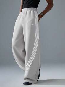 NEON BLANC 男士街头风宽松灰色长款针织运动裤 - 深灰色 - 查看 3