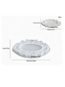 Khuôn silicon dập nổi kiểu cổ điển Châu Âu để tự làm khay hình bầu dục, khay đựng đồ và đồ trang trí. - trắng - Xem 7