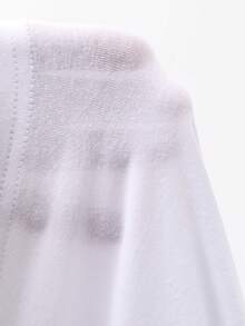 DAZY Women's Loose Fit Round Neck Long Sleeve Casual Sports T-Shirt With Graphic & Letter Embroidery, Spring/Autumn - White - View 7