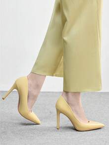 CUCCOO BIZCHIC New Fashion Pointed Toe High Heel Pumps For Women Spring Shoes Spring Break Easter For Christmas Spring Shoes - Light yellow - View 3