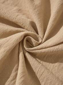 Rusticease 大码女式早春休闲度假蕾丝拼接纯色卡其色七分裤，带口袋 - 卡其色 - 查看 9