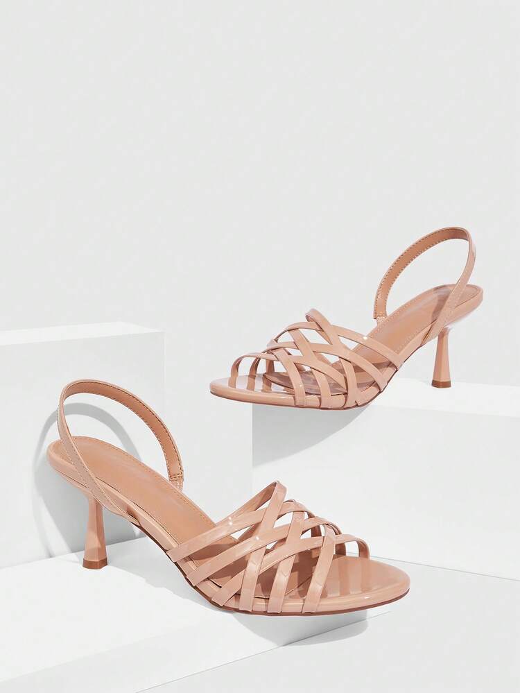 CUCCOO SZL Women's Round Toe Thin Heel Mesh Bowknot High Heel Sandals