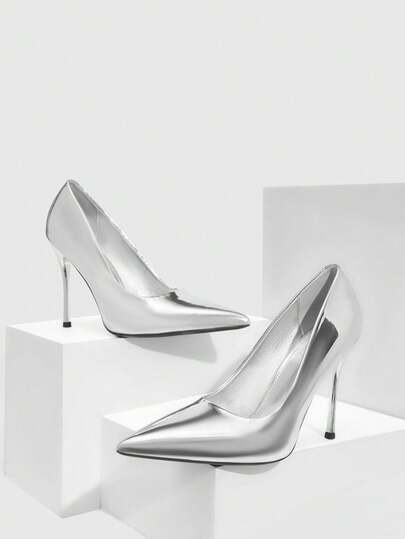 CUCCOO SZL Women's Solid Color Pointed Toe Minimalist High Heel Pumps, Casual Everyday Wear Spring Shoes Spring Break Easter For Christmas Valentine's Day