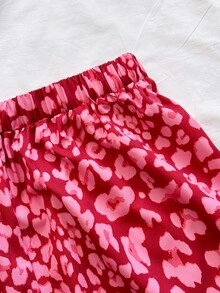 Soleia 女士度假时尚经典豹纹V领吊带性感吊带背心和宽松超短裤两件套，适合约会、派对、城市街头度假 - 彩色 - 查看 6