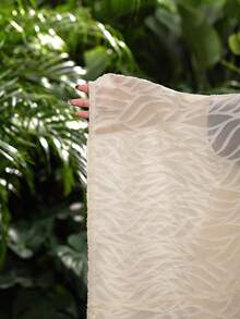 Modelyn Women's Elegant Silk Crinkle Long Sleeve Floral Blouse, Spring/Summer - Apricot - View 8