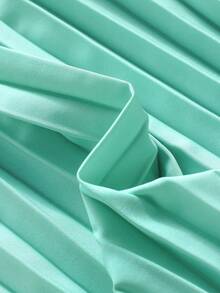 Elladie kids 女童褶皱领系带中长连衣裙，优雅高贵的假日连衣裙 - 薄荷綠 - 查看 6