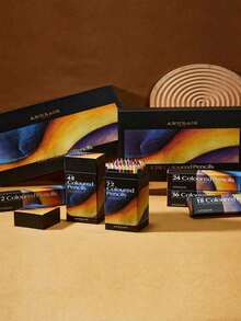 一套高档盒装彩色铅笔，包含12/24/36/48/72色，油性颜料，可用于绘画、书写、美术作业、圣诞礼物、生日礼物、学习用品和返校用品。 - 彩色 - 查看 8