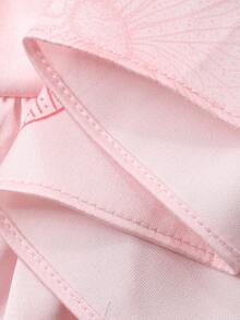 DAZY Romantic Dragonfly Print Satin Off-Shoulder Loose Women Nightgown - Pink - View 9