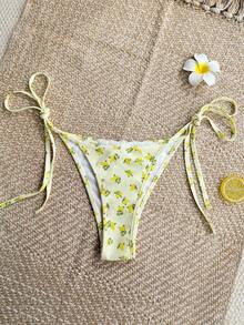INAWLY Women's Lace Trim Halter Neck Bikini 2 Pieces Set, Fashionable Summer - Light Yellow - View 5