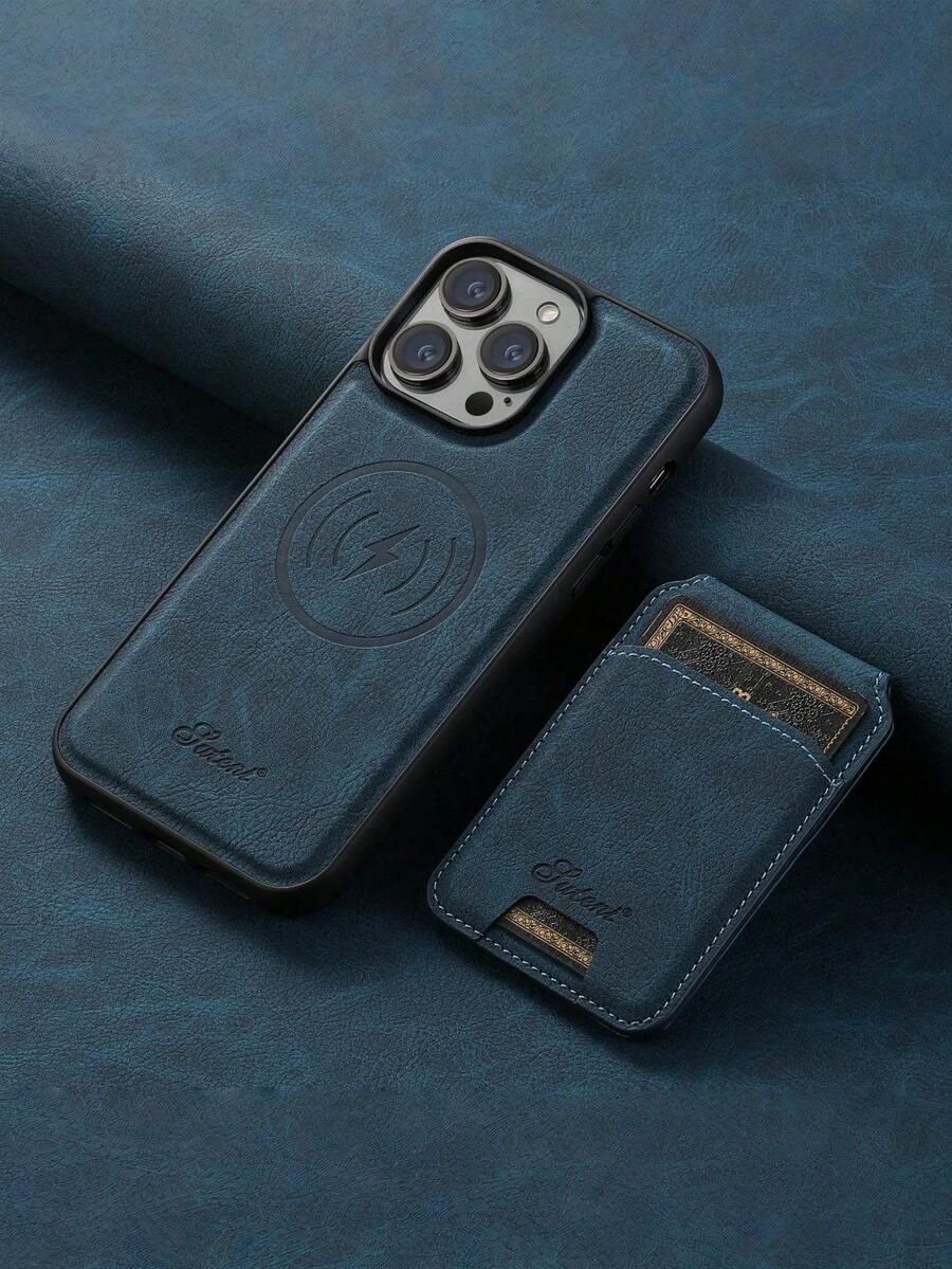 Suteni 二合一 PU 皮革可拆卸钱包式手机壳，带卡槽，兼容 MagSafe 无线充电，适用于 17 Pro Max、17 Air、16、15 Plus、14、13、12、11，Galaxy S25 Ultra、S24、S23、S22，Pixel 10 Pro XL、9、8A、7，防水、防震、防摔、防刮。 - 荔枝藍 - 查看 1