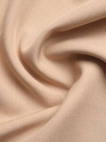 GlowEve Vestido elegante de oficina con bloqueo de color y botones delanteros - Caqui - Ver 8