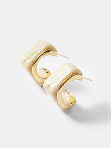 MOTF PREMIUM FASHIONABLE GEOMETRIC RESIN EARRINGS, UNIQUE DESIGN PERSONALIZED SILVER NEEDLE EARRINGS, VERSATILE EARRINGS FOR WOMEN - Gold - View 8