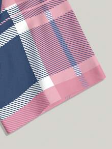 Resyla Women's Plaid Round Neck Short Sleeve Casual Versatile Top - Multicolor - View 4