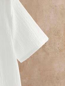 HIMLAND Men's Knight Embroidery Short Sleeve Casual Commuter Polo Shirt - White - View 5