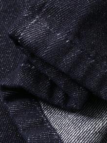 Livesso 女士休闲插肩袖宽松上衣和宽松牛仔裤套装 - 深色水洗藍 - 查看 7