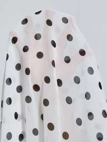 Aveloria Modichic 优雅甜美褶皱雪纺波点印花长袖连衣裙/随机印花 - 黑與白 - 查看 4