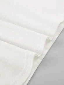 SHEIN Women's Fashionable Casual Short Sleeve T-Shirt, Versatile For Summer - White - View 4