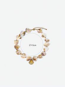 Opalesca 女士项链，珍珠/水晶，18K镀金，适合夏季/海滩/舞会/派对/假日/度假、订婚/结婚/承诺等场合，送给妈妈/女士/女孩/母亲 - 金色 - 查看 7