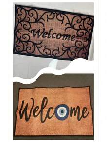 1pc Evil Eye Welcome Doormat - Anti-Slip & Anti-Dirt Machine Washable Polyester Mat, 0.39inch Thick 800g/M² Low Pile Indoor Entryway Mat With Blue & White Protective Design For Home Decor, Indoor Welcome Mat | Evil Eye Design | Durable Doormat, Welcome Mat For Front Door - Multicolor - View 4