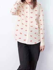 Maija 女士简约时尚休闲衬衫，日常穿着，节日场合皆宜 - 白色 - 查看 6