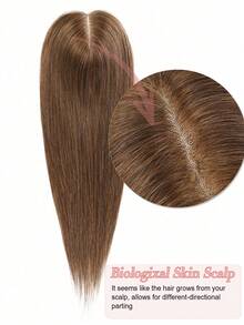 蜜棕色无胶发片，适合女士，真人发片，适合头发稀疏的女士，蕾丝发片，夹式接发