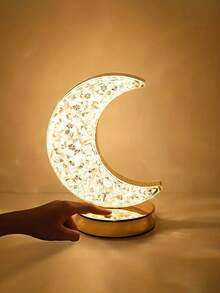 1 Moon Shaped LED Touch Lamp - 3 Color Variations, Bedside Lamp With Lovely Atmosphere, Bedside Lamp For Nurseries, Living Rooms, Offices And Dining Rooms - Energy Efficient, Space Saving And Easy To Use, Suitable For Living Room Christmas Decoration - Multicolor - View 10