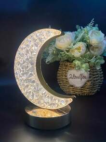 1 Moon Shaped LED Touch Lamp - 3 Color Variations, Bedside Lamp With Lovely Atmosphere, Bedside Lamp For Nurseries, Living Rooms, Offices And Dining Rooms - Energy Efficient, Space Saving And Easy To Use, Suitable For Living Room Christmas Decoration - Multicolor - View 4