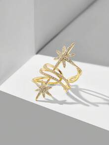 MOTF PREMIUM LUXURY AESTHETIC NICHE DESIGN RHINESTONE RING FOR WOMEN - Gold - View 2