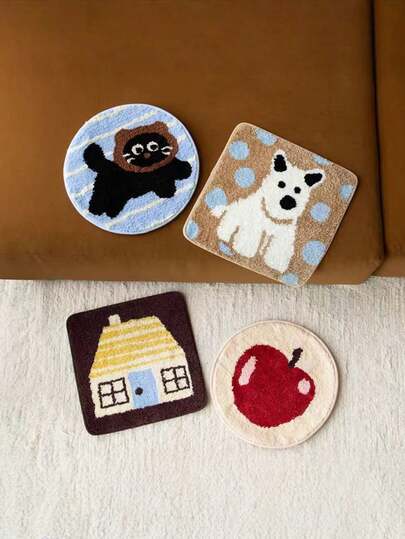 Joivida 1个40x40厘米波点小狗家居可爱靠垫柔软防滑通用沙发椅垫装饰