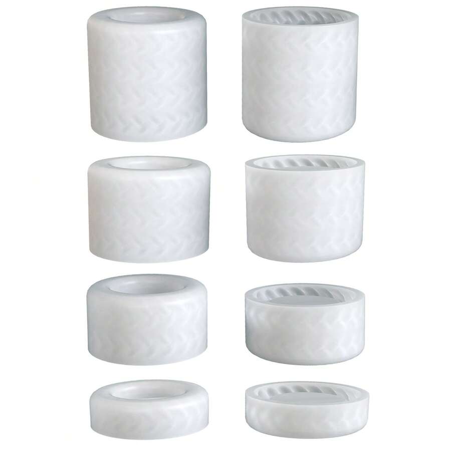 Silicone Molds For DIY Epoxy Resin Braided Twisted Rope Storage Boxes& Plaster Candle Jars - White - View 1