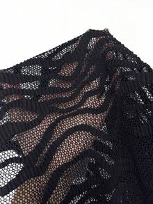 Franclia 女士春夏新款休闲风格，复古优雅，浪漫成熟，淑女范儿，通勤，外出，度假，日常穿着，派对，下午派对穿着。 - 黑色 - 查看 8