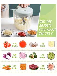 1 Piece, 16.91/30.43oz Manual Meat Grinder, Garlic Chopper, Rotary Onion Crusher, Vegetable Cutter, Creative Fruit Grinder, Meat Chopper, Durable Manual Kitchen Tool, Easy To Cook, A Powerful Helper For Kitchen Ingredient Processing - Multicolor - View 4