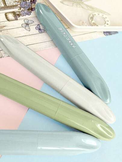 4支装12.5厘米粉彩荧光笔套装，简约渐变色系列马克笔，关键词：荧光笔、可爱剪贴簿笔、软毛笔头，适用于绘画、办公用品